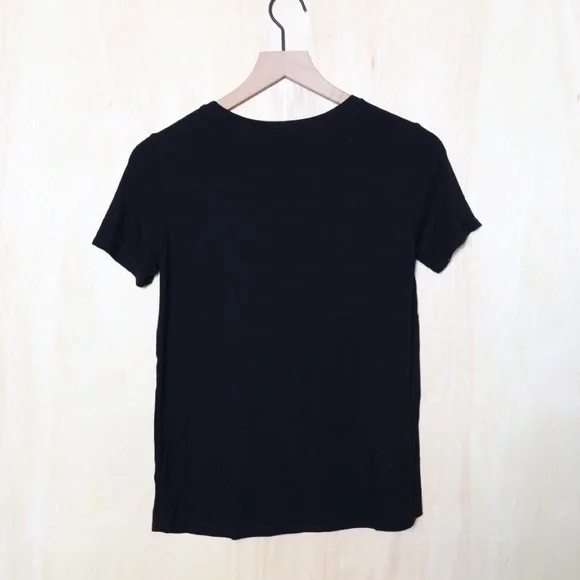 Eileen Fisher Relaxed‎ Crew Neck T-Shirt Black Size XXS - Picture 3 of 4